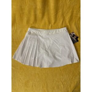 Avia Womens Skort White Pleated Athletic Tennis Golf Skirt Side Pocket Size M